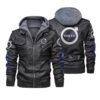Volvo Black Brown Leather Jacket LIZ054