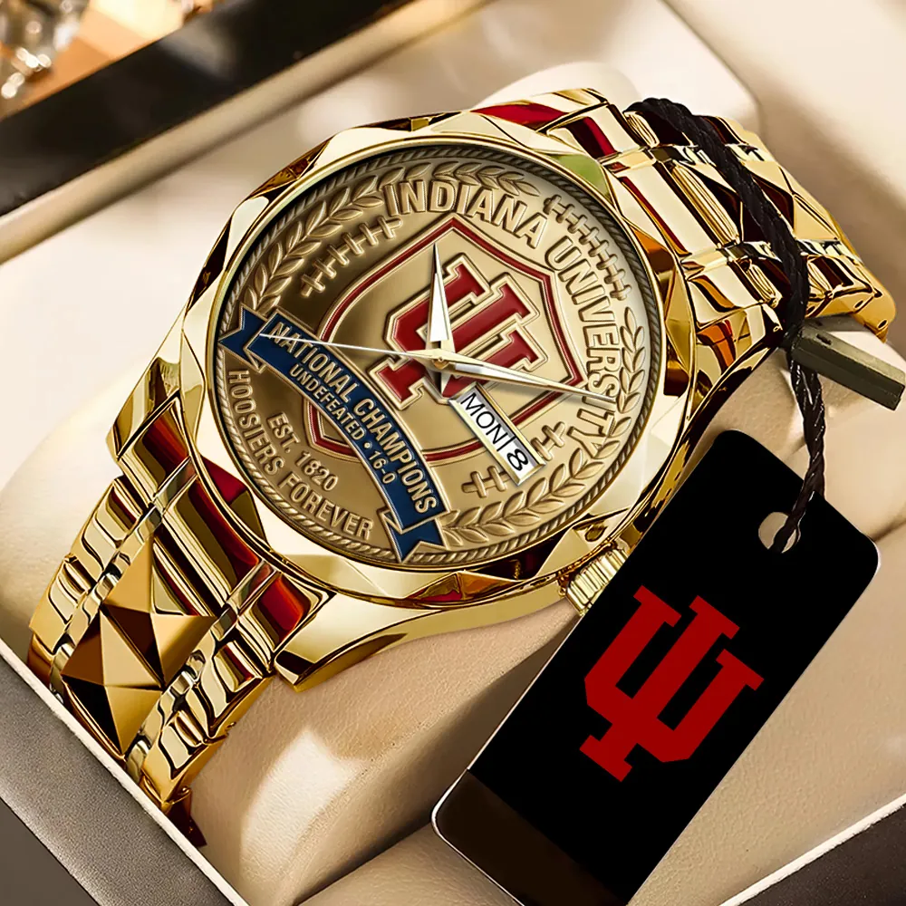 Indiana Hoosiers Football 2025 National Champions Alloy Luxury Quartz Watch CHAMP20279