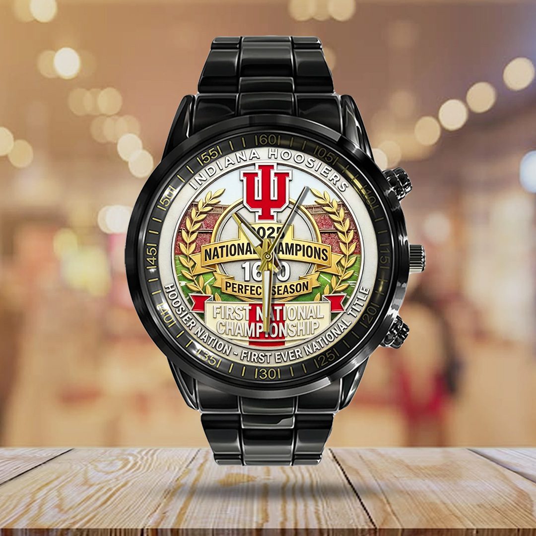 Indiana-Hoosiers-Football-2025-National-Champions-Black-Stainless-Steel-Watch-CHAMP20278-2