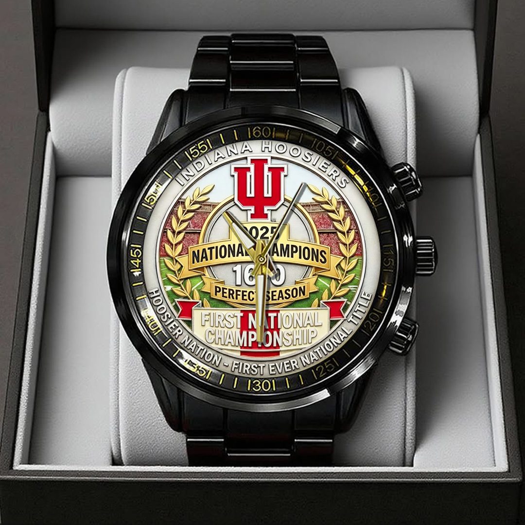 Indiana-Hoosiers-Football-2025-National-Champions-Black-Stainless-Steel-Watch-CHAMP20278 Indiana Hoosiers Football 2025 National Champions Black Stainless Steel Watch CHAMP20278
