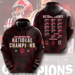Indiana Hoosiers Football 2025 National Champions Unisex Performance Hoodie CHAMP20495