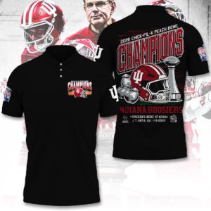 Indiana Hoosiers Football 2026 Peach Bowl Champions Polo Shirt CHAMP20443