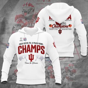Indiana Hoosiers Football 2026 Peach Bowl Champions Unisex Performance Hoodie CHAMP20481