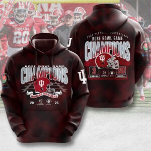 Indiana Hoosiers Football 2026 Rose Bowl Champions Unisex Performance Hoodie CHAMP20512