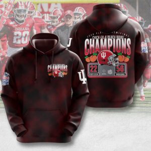 Indiana Hoosiers Football Peach Bowl Champions Unisex Performance Hoodie CHAMP20506