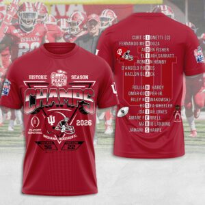 Indiana Hoosiers Football Peach Bowl Champions Unisex Performance T-Shirt CHAMP20414