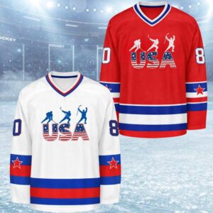 Custom Hockey Jersey USA Olympic 2026 Winter Games Personalized Printed Name & Number Fan Apparel, USA Hockey Jersey, Personalization Letters