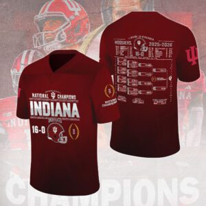 Indiana Hoosiers Football 2025 National Champions 3D Football Jersey