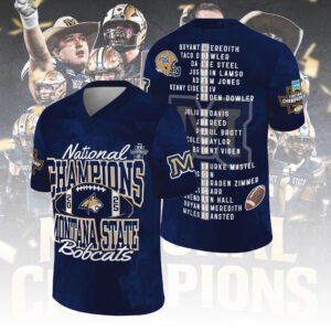 Montana State Bobcats Football 2025 National Champions 3D Football Jersey