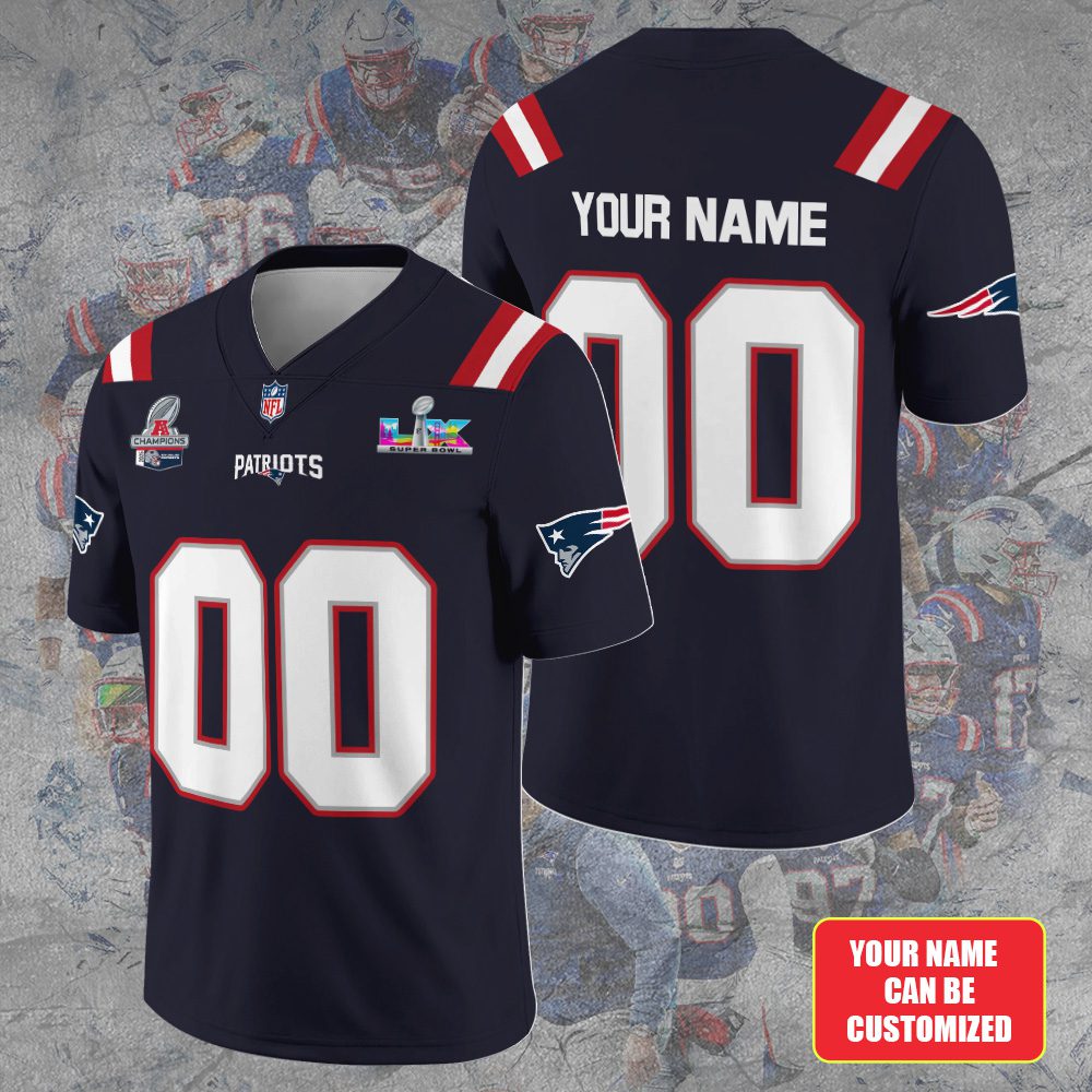 Personalized-New-England-Patriots-2025-Super-Bowl-LX-3D-Football-Jersey Personalized New England Patriots 2025 Super Bowl LX 3D Football Jersey