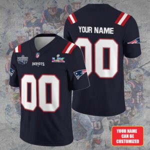 Personalized New England Patriots 2025 Super Bowl LX 3D Football Jersey