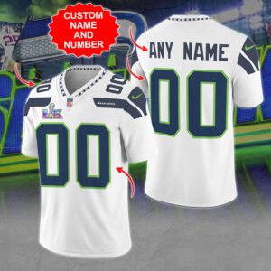 Personalized Seattle Seahawks Super Bowl LX 3D Football Jersey