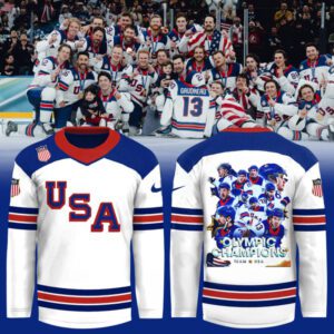 USA Men's Hockey 2026 Winter Olympics Gold Medal Limited Edition Jersey CHAMP20283