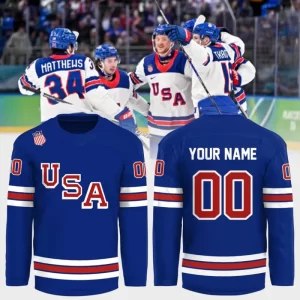USA Men's Hockey 2026 Winter Olympics Gold Medal Limited Edition Jersey CHAMP20288