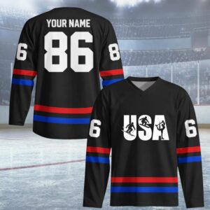 Winter Sports 2026 Games Hockey Jersey USA Team Sport Gift for Sports Fan Figure Skating Patriotic Gift Speed Skating Fan Gift for Hocky Fan