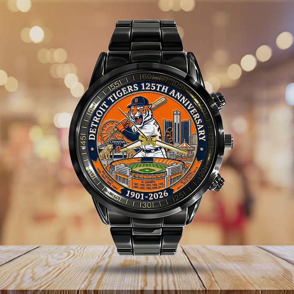 Detroit-Tigers-125th-Anniversary-2026-Black-Stainless-Steel-Watch-SPM1105-1