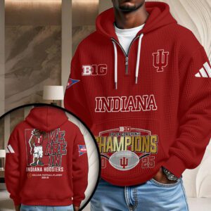 Indiana Hoosiers Football 3D Unisex Waffle Hoodie UWH1007