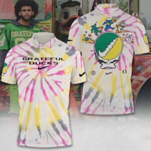 Oregon Ducks Men's Basketball x Grateful Ducks Steal Your Face Polo Shirt SPM1206