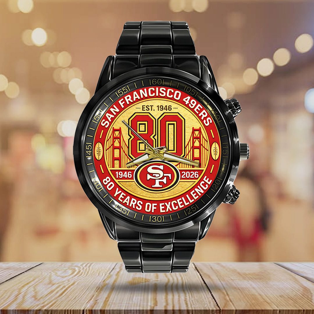San-Francisco-49ers-80th-Anniversary-2026-Black-Stainless-Steel-Watch-SPM1061-2