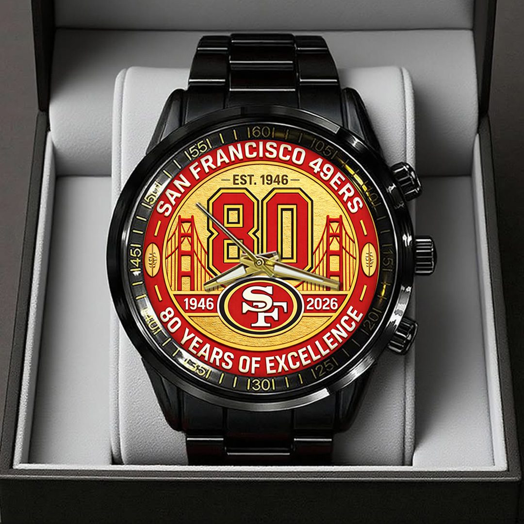 San-Francisco-49ers-80th-Anniversary-2026-Black-Stainless-Steel-Watch-SPM1061 San Francisco 49ers 80th Anniversary 2026 Black Stainless Steel Watch SPM1061