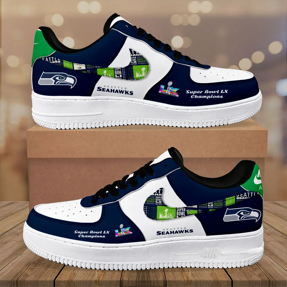 Seattle Seahawks 2025 Super Bowl LX Champions AF1 Embossed  SPM1113