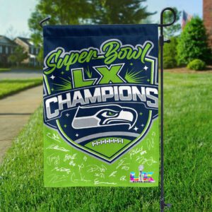 Seattle Seahawks 2025 Super Bowl LX Champions Double-side Garden & House Flag SPM1080