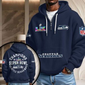 Seattle Seahawks Super Bowl LX Champions 3D Unisex Waffle Hoodie UWH1000
