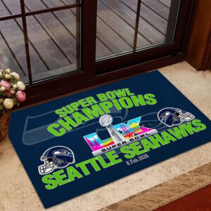 Seattle Seahawks Super Bowl LX Champions Custom Doormat SPM1023