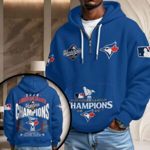 Toronto Blue Jays 2025 American League Champions 3D Unisex Waffle Hoodie UWH1030