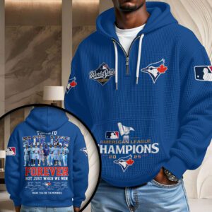 Toronto Blue Jays 2025 American League Champions 3D Unisex Waffle Hoodie UWH1033