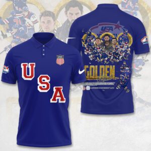 USA Men's Hockey 2026 Winter Olympics Gold Medal Polo Shirt SPM1226